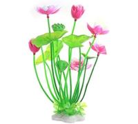 Cawhui Piante acquatiche artificiali rosa, fiore di loto artificiale, ornamento per acquario acquatico erba fiore simulazione bomboniere plastica piante per feste pesci e animali acquatici decorazione