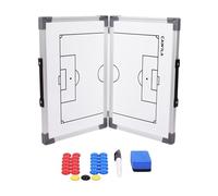 Cawila Lavagna tattica da calcio, pieghevole, 45 x 60 cm, con set di magneti da 27 pezzi e borsa bianca, taglia unica