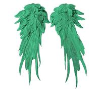 Caxndycing 1 paio di ali d'angelo cucire patch di ricamo ali cucire sulle ali patch di ali in tessuto patch patch per la giacca bastone sul cucito bianco modello adulto