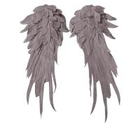 Caxndycing 1 paio di ali d'angelo cucire patch di ricamo ali cucire sulle ali patch di ali in tessuto patch patch per la giacca bastone sul cucito bianco modello adulto