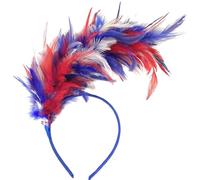 Caxndycing Accessorio per capelli con piume, per carnevale, cocktail, matrimonio, Halloween