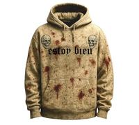 Caxndycing Costume di Halloween da uomo con cappuccio Blood Stain Hoody da uomo, con motivo a schizzi di sangue, felpa con cappuccio, f, 3XL