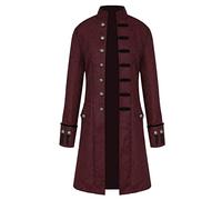 Caxndycing costumi di Halloween da uomo medievale abbigliamento barocco rinascimentale smoking mozart retrò vittoriano cortile cappotto steampunk giacca gotica frack pirati vampiro cosplay uniforme,