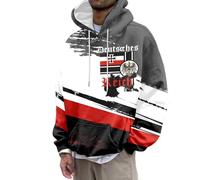 Caxndycing Felpa con cappuccio con stampa tedesca con aquila tedesca, felpa sportiva con cappuccio, oversize, felpa classica con cappuccio, a maniche lunghe, bandiera della Germania, Nero , XXL