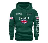 Caxndycing Felpa con cappuccio da uomo con bandiera del Regno Unito, felpa con cappuccio, con coulisse, per il tempo libero, per uomo, autunno, inverno, maglione regolare, Verde militare., L