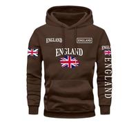 Caxndycing Felpa con cappuccio da uomo con bandiera del Regno Unito, felpa con cappuccio, con coulisse, per il tempo libero, per uomo, autunno, inverno, maglione regolare, marrone, S