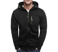 Caxndycing Felpa con cappuccio da uomo con chiusura lampo, oversize, leggera, a maniche lunghe, con cerniera, invernale, calda, comoda, classica, sportiva, traspirante, per attività all'aria aperta,
