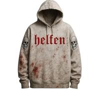 Caxndycing Felpa con cappuccio da uomo con divertente Halloween Gocce di sangue con stampa Harajuku Hip Hop a maniche lunghe, maglione con motivo a schizzi di sangue, f, XL