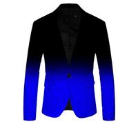 Caxndycing Giacca a gradiente di colore, elegante, da uomo, primavera, autunno, felpa per il tempo libero, business, matrimonio, sportiva, slim fit, casual, blazer con 1 bottone, giacca per abiti,