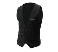Caxndycing Gilet da Uomo Herringbone Scollo a V - Business Formale Classic Basic Slim Fit Traspirante Casual Camicia Senza Maniche