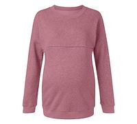 Caxndycing Maglione da allattamento da donna, a maniche lunghe, per la cura della gravidanza, per l'allattamento, per l'allattamento, Colore: rosa., L