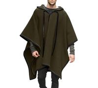 Caxndycing Poncho da uomo con cappuccio Clint Eastwood Poncho, coperta casual con cappuccio, poncho per uomo, orlo irregolare con cappuccio, comodo abbigliamento da casa alla moda Streetwear, AG1, M