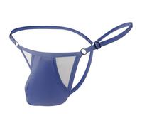 Caxndycing String Tanga Uomini Sexy Erotico Sissy Lingerie Intimo Con Sacchetto Bulge Trasparente Trunk Trasparente Traspirante Underwear Uomini Gay Morbido Slip Sportivo Sottile Mutande, Blu scuro, M