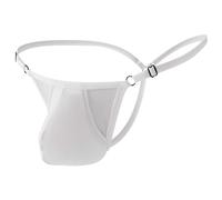 Caxndycing String Tanga Uomini Sexy Erotico Sissy Lingerie Intimo Con Sacchetto Bulge Trasparente Trunk Trasparente Traspirante Underwear Uomini Gay Morbido Slip Sportivo Sottile Mutande, bianco, L