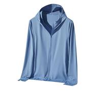 Caxndycing Sun Felpa con cappuccio da uomo a maniche lunghe, protezione solare, da uomo, in seta di ghiaccio, con cappuccio, ad asciugatura rapida, per escursioni, ciclismo, traspirante, rashguard