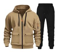 Caxndycing Tuta da jogging da uomo, 2 pezzi, con cappuccio e pantaloni da jogging, per il tempo libero, per la casa, per la casa, per il jogging, per la casa, per il jogging, per la casa, per il