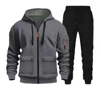 Caxndycing Tuta da jogging da uomo, 2 pezzi, con cappuccio e pantaloni da jogging, per il tempo libero, per la casa, per la casa, per il jogging, per la casa, per il jogging, per la casa, per il