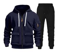 Caxndycing Tuta da jogging da uomo, 2 pezzi, con cappuccio e pantaloni da jogging, per il tempo libero, per la casa, per la casa, per il jogging, per la casa, per il jogging, per la casa, per il