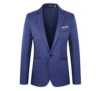 Caxndycing Uomo Casual Sport Cappotto di Business Tuta Giacche Eleganti Tute Casual Leggero Blazer Economici Blazer Uomo Abiti Business Blazer Formale Uomo Blazer Outwear, Blu, XL