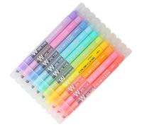 CAXUSD 10 Pezzi Evidenziatore Doppia Punta Pastel Liquid Highlighter | Plastico, Cancellabile e Smudge-free, Punta a Scalpello Sottile