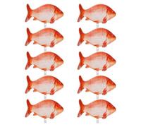 CAXUSD 10 Pezzi Palloncini Pesce Carpa in Pellicola di Alluminio Rosso Palloncini Cartoon Forma di Pesce per Decorazioni Festa Compleanno Tema Oceano e Piscina