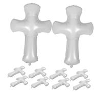 CAXUSD 10 Pezzi palloncino festa di Natale benedica il palloncino del battesimo comunione per battesimo di natale White