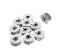 CAXUSD 10 Pezzi Pulegge Sincronizzate in Alluminio Denti con Cuscinetti per Cinghia Puleggia Duratura per Trasmissione Precisa in Stampanti Cnc e Automazione