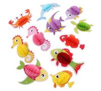 CAXUSD 11 Pezzi Animali Marini Decorazioni A Nido d'Ape per Feste Nautiche Eleganti Ornamenti Sospesi Compleanno Spiaggia Bordo Piscina