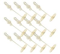 CAXUSD 12 Pezzi Clip Porta Carte da Tavolo Creativi Design Note Musicali Porta Biglietti da Visita Verticali in Metallo Dorato Segnaposto Eleganti per Matrimoni e Ufficio