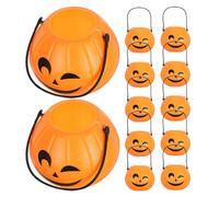 CAXUSD 12 Pezzi Mini Secchielli Halloween Facili da Trasportare per Dolci e Decorazioni per Feste Manici per Uso