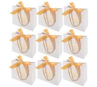 CAXUSD 12 Pezzi Sacchetti Regalo Matrimonio in con Fiocco Buste Party Favore Eleganti per Confetti e Bianco