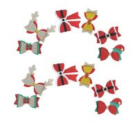 CAXUSD 12pezzi Fiocco Natale Capelli Glitterato Forcine Natalizie Fermagli per Ragazze Accessori Capelli Vacanze Invernali