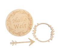 CAXUSD 1set Biglietti Annuncio Legno Carte Mensili Per Foto Decorazioni Per Shower e Annunci Di Nascita Design Naturale e Resistente