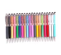 CAXUSD 2 Penna Stilo Multifunzionale Elegante Cristallo Diamante Punta in Gomma Per Dispositivi Touch Screen Capacitivi Penna A Sfera Ricarica Sostituibile