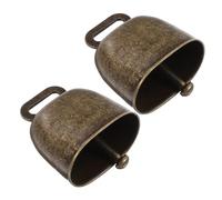 CAXUSD 2 Pezzi Campane di Mucca in Metallo Quadrate con Manico Portatile Suono Forte per Partite di Calcio All'aperto e Eventi