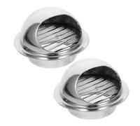 CAXUSD 2 Pezzi Copertura Presa Aria Rotonda Acciaio Inox Copertura Asciugatrice Antipioggia Esterno Accessorio Ventilazione Cucina Bagno Lavanderia