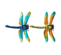 CAXUSD 2 Pezzi Decorazione da Parete per Esterni in Metallo 2 Pezzi, Libellule da Giardino Appese Colorate, Sculture Artistiche da Patio e Interni per Arredamento Giardino e Patio