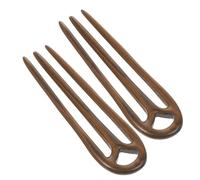 CAXUSD 2 Pezzi Forcina per Chioma Retrò in Legno di Sandalo a 3 Punte, Stile Cinese, Color Caffè, per Acconciature Raccolte Quotidiane e Banchetti Festivi, per Donne