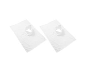 CAXUSD 2 Pezzi Panno in Cotone Bianco per Letto Massaggio Apertura per Viso, Copri Lettino Professionale, Facile da Pulire e Confortevole per Ambienti Spa