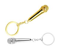 CAXUSD 2 Pezzi Portachiavi Musicale Ciondolo Microfono Portachiavi Sfusi Carino Sfuso Fascino Zaini Amanti Della Musica Borsa