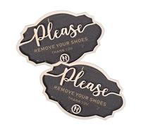 CAXUSD 2 Pezzi Togli Le Scarpe Cartello Da Parete In Legno Togli Le Scarpe Cartello Rustico Per Porta