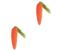 CAXUSD 2 Pz Oggetti di scena per la fotografia kidle the child i figli kiddikutter carota all'uncinetto oggetti di scena vegetali lavorati a maglia lavorare a maglia la frutta