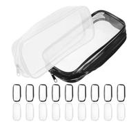 CAXUSD 20 sacchetti di plastica con cerniera: sacchetti da viaggio trasparenti per trucco e cancelleria - Astuccio in plastica per penne per studenti, ufficio, viaggi e stoccaggio