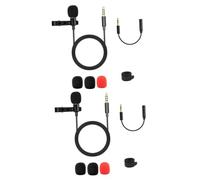 CAXUSD 2pezzi Microfono Lavalier Omnidirezionale Clip Per Registrazioni Interviste e Video Compatibile Smartphone e Computer