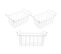 CAXUSD 3 Cestelli Portaoggetti in Rete Sospesi 42x22x20 Cm Per Congelatore Profondo, Organizer in Filo Metallico Per Frigorifero e Freezer, Contenitori Salvaspazio Per Cucina e Stoccaggio Alimenti