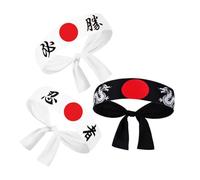 CAXUSD 3 Pezzi Hachimaki Karate Accessori per Feste Compleanno e Costumi Facili Cultura