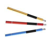 CAXUSD 3 Pezzi Penna Capacitiva per Touchscreen con Punta Fine e Testa in Tessuto Conduttivo Stylus con Supporto Adesivo per Telefono e Tablet Penna Disegno Precisa e Portatile per