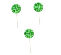 CAXUSD 3 Pz Simulazione Decorazione Lecca-lecca Finti Ornamenti Di Lecca-lecca Plettri Di Fiori Lecca-lecca Vestire Il Lecca-lecca Bastoncino Di Lecca-lecca Cabina Fotografica Green Bambù