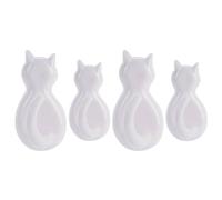 CAXUSD 4 Pezzi Ganci a Forma di Coda di Gatto Adesivi in Plastica per Cucina e Camera da Letto Design Minimalista