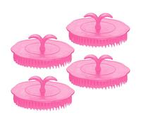 CAXUSD 4 Pezzi Massaggiatore Per Capelluto Esfoliante Per Doccia e Lavaggio Capelli Riduce Forfora e Grasso Stimola Punti Di Agopuntura Design Impugnatura Ergonomico Uso Bagnato e Asciutt